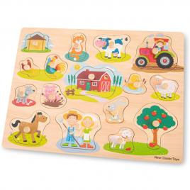 Puzzle lemn ferma 17 piese new