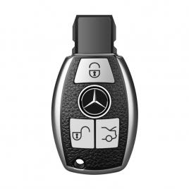 Husa cheie auto pentru mercedes benz1 , tpu, argintiu/negru