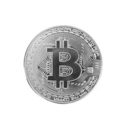 Moneda crypto pentru colectionari, gmo, bitcoin, argintie