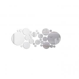Set 30 oglinzi decorative din sticla acrilica, pentru design interior, model rotund, silver