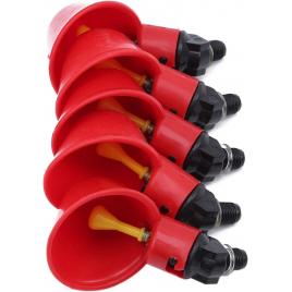 Set 5 adapatoare pentru pasari, plastic, 8x5x3.5cm, rosu