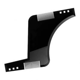 Pieptan contur barba, negru, sablon pentru modelarea barbii