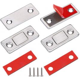 Set 2 inchizatori magnetice usi/rafturi, metal, rosu/argintiu