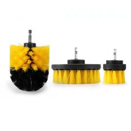 Set 3 perii curatare, plastic, galben/negru