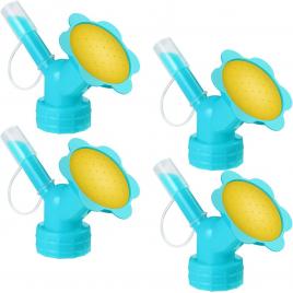 Set 4 capace stropitoare, plastic, forma floare, albastru/galben