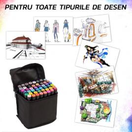Set 48markere eliandeco �, cu 2 varfuri intens colorate, geanta de depozitare inclusa, pentru toate tipurile