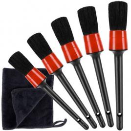 Set 5 pensule pentru detailing si curatare interior-exterior auto, elemente de caroserie, bord, tapiterie,