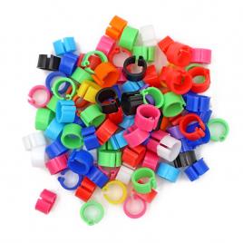 Set 50 inele pentru porumbei si alte pasari, plastic, 8 mm, multicolor, mystyle�