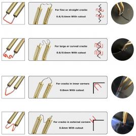 Set 600 capse pentru pistol de lipit, 6 modele, 0.6/0.8 mm, argintiu