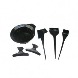 Set de perii si boluri pentru vopsea de par, negru