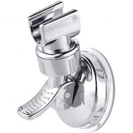 Suport pentru dus, abs/pvc, cu ventuza, reglabil 360 grade, alb/argintiu