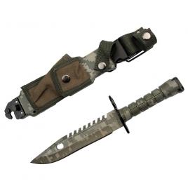 Cutit de vanatoare ideallstore®, jungle beast, verde, 32.5 cm, teaca inclusa