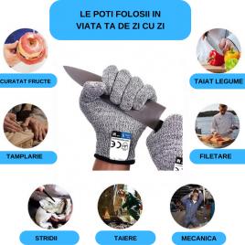 Manusi profesionale de protectie anti-taiere, hppe, gradul 5 de protective, pentru bucatarie, macelarie,
