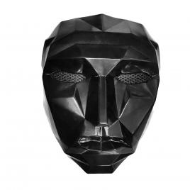 Masca de plastic, jocul calamarului, lider, plastic, negru, 21 cm