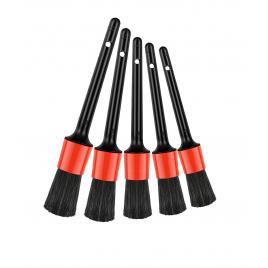 Set de curatare pentru interiorul masinii,5 pensule si o carpa, dimeniuni diferite