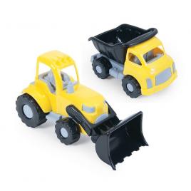 Camion si excavator dolu