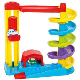 Pista de masini pilsan road set with car lift cu 2 masinute