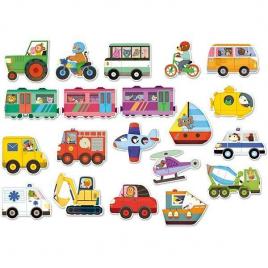 Set 20 magneti din lemn transport