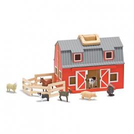 Set de joaca melissa and doug - grajd din lemn pliabil cu animale