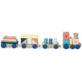 Tren cu cuburi din lemn vilac