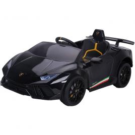 Masinuta electrica chipolino lamborghini huracan black cu scaun din piele ecologica si roti eva