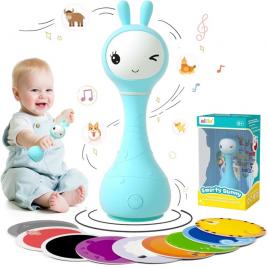 Iepuras interactiv pentru bebelusi alilo smarty bunny albastru, ro/en