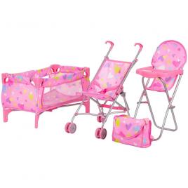 Set jucarii pentru papusi chipolino trixy 3 in 1 hearts