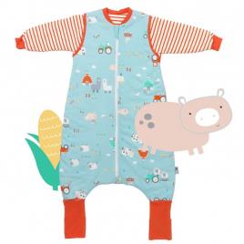 Sac de dormit cu picioruse si maneca lunga detasabila farmyard 90 cm + manseta 3.5 tog