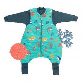 Sac de dormit cu picioruse si maneca lunga detasabila under the sea 60 cm + manseta 2.5 tog