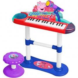 Keyboard electronic cu microfon si scaunel peppa pig