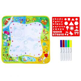 Set covoras lavabil pentru desenat, cu carioaca si sablon, 60 x 60 cm, multicolor, RMS 35-0126