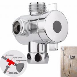 Adaptor in t cu 3 cai pentru dus, inox, argintiu