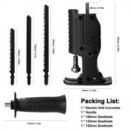 Adaptor pentru fierastrau electric, 3 lame, negru, metal