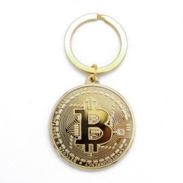 Breloc bitcoin auriu