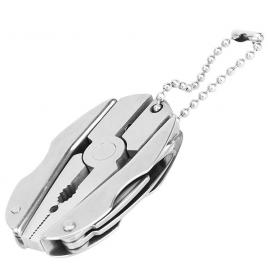 Breloc multifunctional, 5in1, metal, argintiu