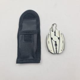 Cleste multifunctional, prindere breloc, husa, otel inoxidabil, 8 cm, argintiu, dalimag