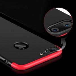 Husa smartphone apple iphone 7 model design, soft silicone protection telefon 3in1 suprem lux red-black +