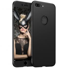Husa telefon apple iphone 7 plus ofera protectie subtire 3in1 lux design black + folie sticla
