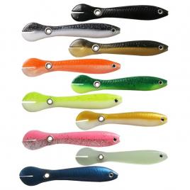 Set 10 Twistere momeli silicon de pescuit FISHINGBOX MAKE FISHING BETTER, 10cm 6g, naluci pescuit la spinning cu jig, 10 culori diferite