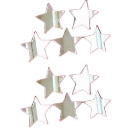 Set 100 oglinzi acrilice autoadezive, model stele, 4x4 cm, silver - ideale pentru decorarea peretilor,