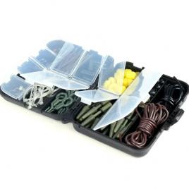Set 225 accesorii pescuit multifunctionale FISHINGBOX MAKE FISHING BETTER: cutie organizator, accesorii monturi, echipament complet, conectori, carlige, inele caracteristice - produse de calitate pentru pescuitul crapului