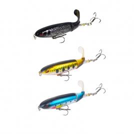 Set 3 voblere whopper plopper FISHINGBOX MAKE FISHING BETTER, coada rotativa, pescuit la stiuca, clean, salau, floating, plutitor,10cm 13g, model 2