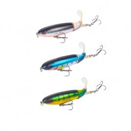 Set 3 voblere whopper plopper FISHINGBOX MAKE FISHING BETTER, coada rotativa, pescuit la stiuca, clean, salau, floating, plutitor,10cm 13g, model 3