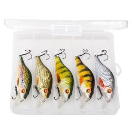 Set 5 voblere FISHINGBOX MAKE FISHING BETTER, 9cm 22.3g, pescuit la spinning de stiuca si somn, momeli realiste, naluci foarte calitative