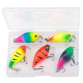 Set 5 voblere floating, 4.5cm 4.2gr FISHINGBOX MAKE FISHING BETTER, pentru clean, biban, stiuca, salau model 3