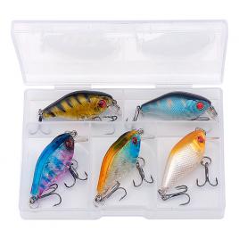 Set 5 voblere floating, 4.5cm 4.2gr FISHINGBOX MAKE FISHING BETTER, pentru clean, biban, stiuca, salau model 4