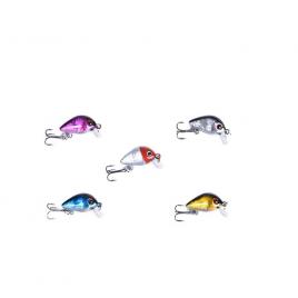 Set 5 voblere mini FISHINGBOX MAKE FISHING BETTER, 3 cm, 1.8 g, naluci pescuit la spinning clean biban pastrav stiuca, cutie transport