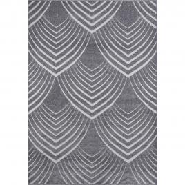 Covor sufragerie, model oksi 38009 608, dreptunghiular, gri