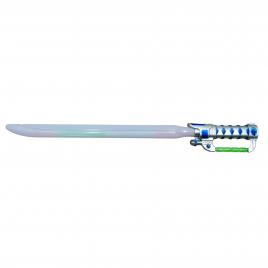 Sabie de jucarie ideallstore®, future warrior, plastic, led, sunete, 63.5 cm, argintiu