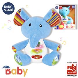 Jucarie interactiva bebe cu sunete si lumini 15 cm - elefant